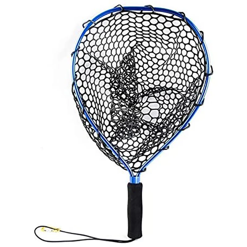 

Portable Handheld Fishing Dip Net Rubber Landing Nets with Elastic Rope and Buckle 35cm