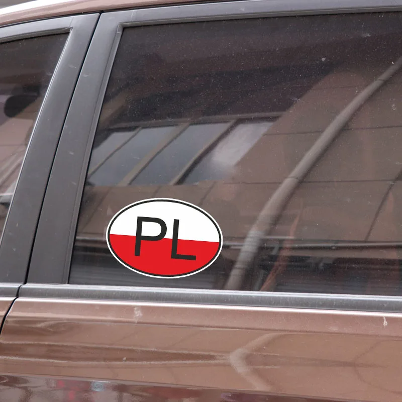 Стикер для автомобиля YJZT 15 5 см * 10 PL POLAND Oval 6 1501|Наклейки на автомобиль| |