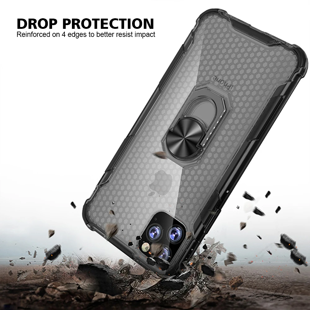 Магнитный автомобильный чехол-подставка для телефона с кольцом на палец iPhone 11 Pro