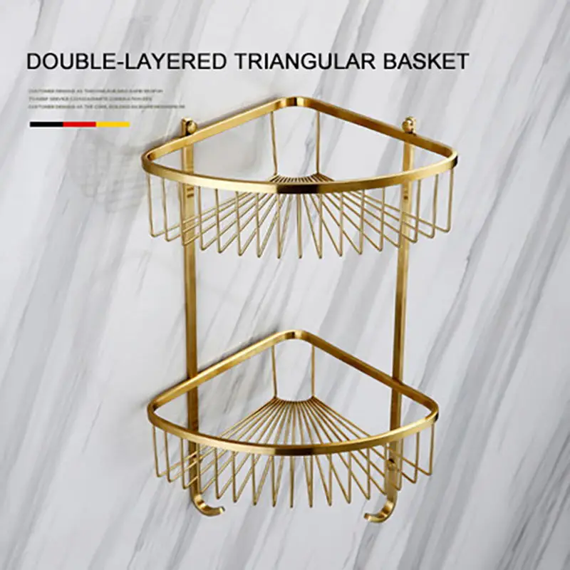 2 Triangle Basket Smesiteli роскошный золотой набор оборудования для ванны 304 нержавеющая сталь матовый бумажный держатель полотенец мыльница, ванная продукт - Цвет: 2 Triangle Basket
