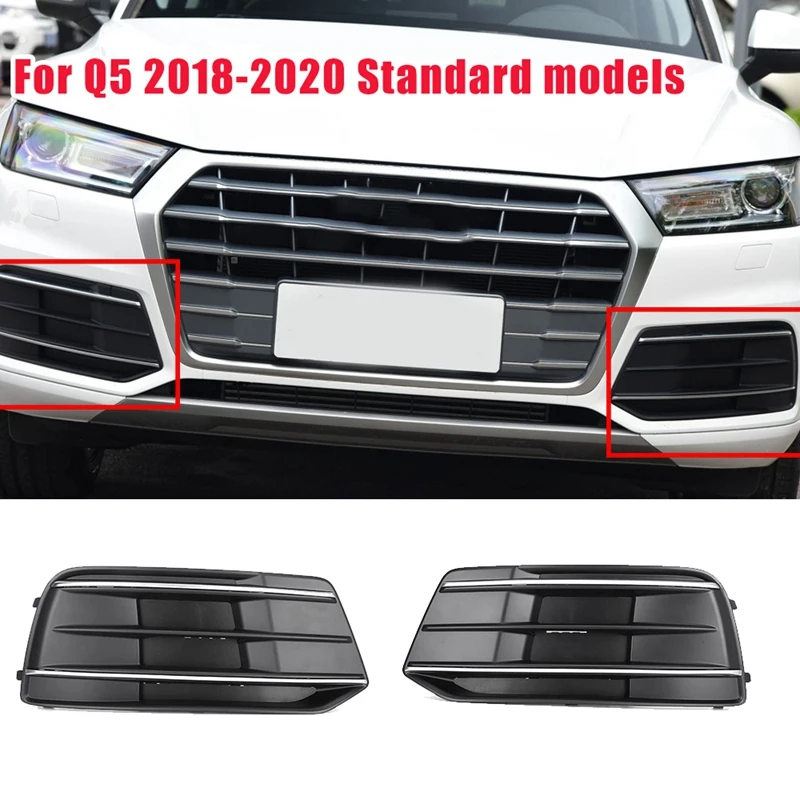

1 Pair Car Front Bumper Fog Light Lamp Grille Cover Trim for - Q5 SQ5 2018 2019 2020 80D807679E, 80D807680E