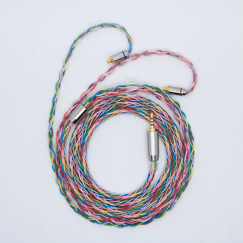 XINHS 8-ядерный 6N OCC Радужный кабель 3,5/2,5/4,4 мм разъем с MMCX/0,78 мм/QDC/TFZ для открытия VX ZAX C12 CA16 MK3