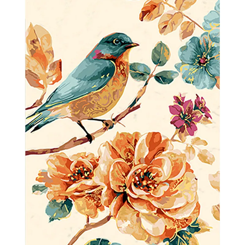 

Yellow Flower Blue Bird Animal DIY Digital Painting By Numbers Modern Wall Art Canvas Painting Unique Gift Home Decor 40x50cm