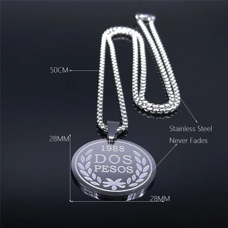 

Queen of England Coin Stainless Steel Chain Necklaces for Men/Women Silver Color Statement Necklace Jewelry collares mujer NXS03