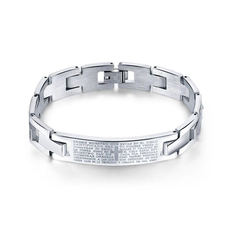 

Мужской серебристый браслет из нержавеющей стали, 1 шт.