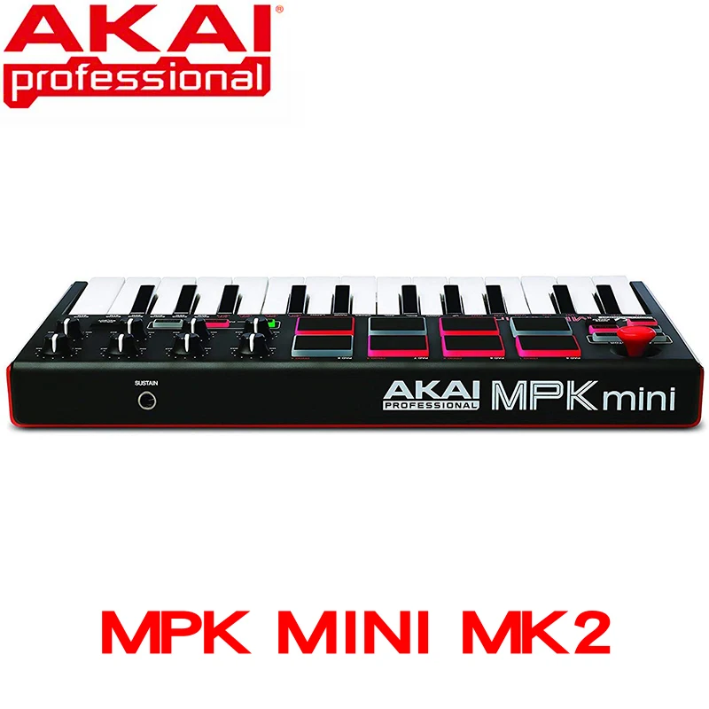 Akai Профессиональный MPK Mini MK2 MKII - 25 клавишный ультра портативный USB MIDI барабанный