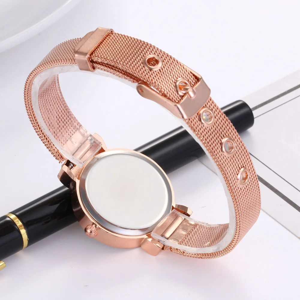 

Luxury diamond-studded alloy mesh belt ladies quartz watch student fashion temperament thin strap women