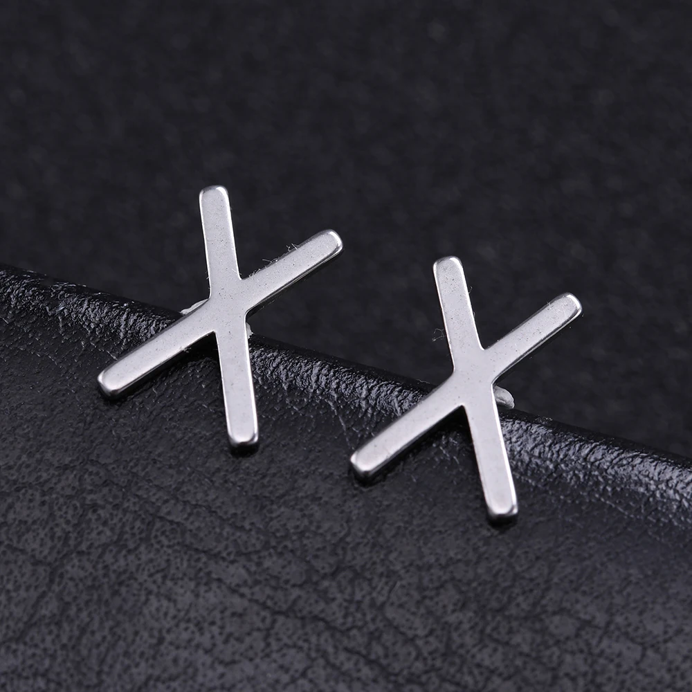 Серьги гвоздики LIKGREAT руны серьги в виде рун викингов из нержавеющей стали для