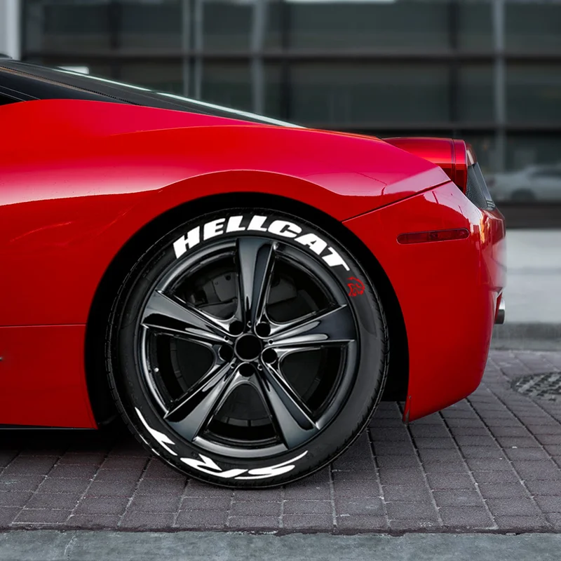 

Car Tire Letter Stickers Rubber HELL CAT SRT3D Waterproof Brand Decorative for Racing Tires of The Same Type