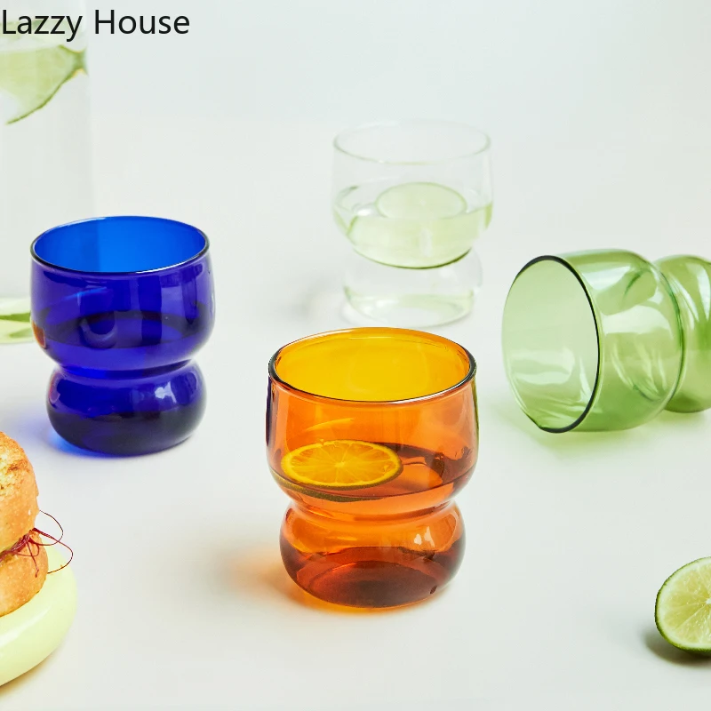 

Colorful High Borosilicate Glass Milk Mug Water Cup Coffee Cup Breakfast Glasses Drinkware Coffee Mug 200ml