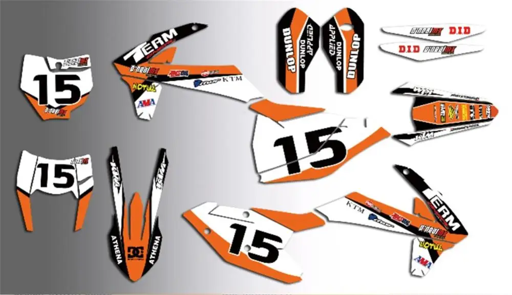 Для KTM EXC EXCF 2017 - 2019 SX SX-F SXF 2016 2018 полный набор наклеек для команды настраиваемый