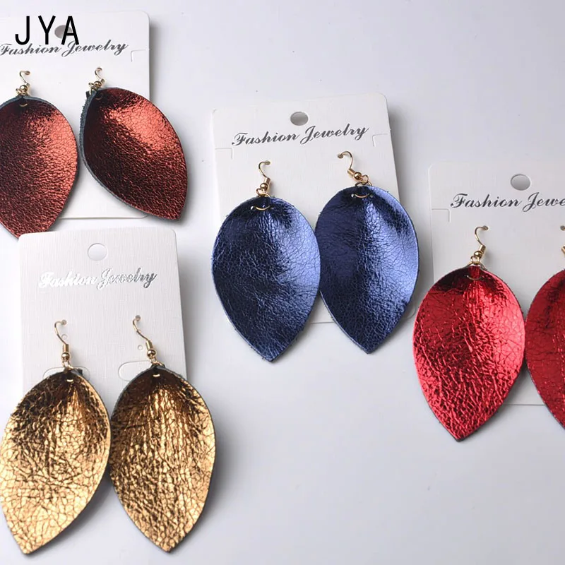 Женские серьги из натуральной кожи Cpop многоцветные массивные с подвеской в форме