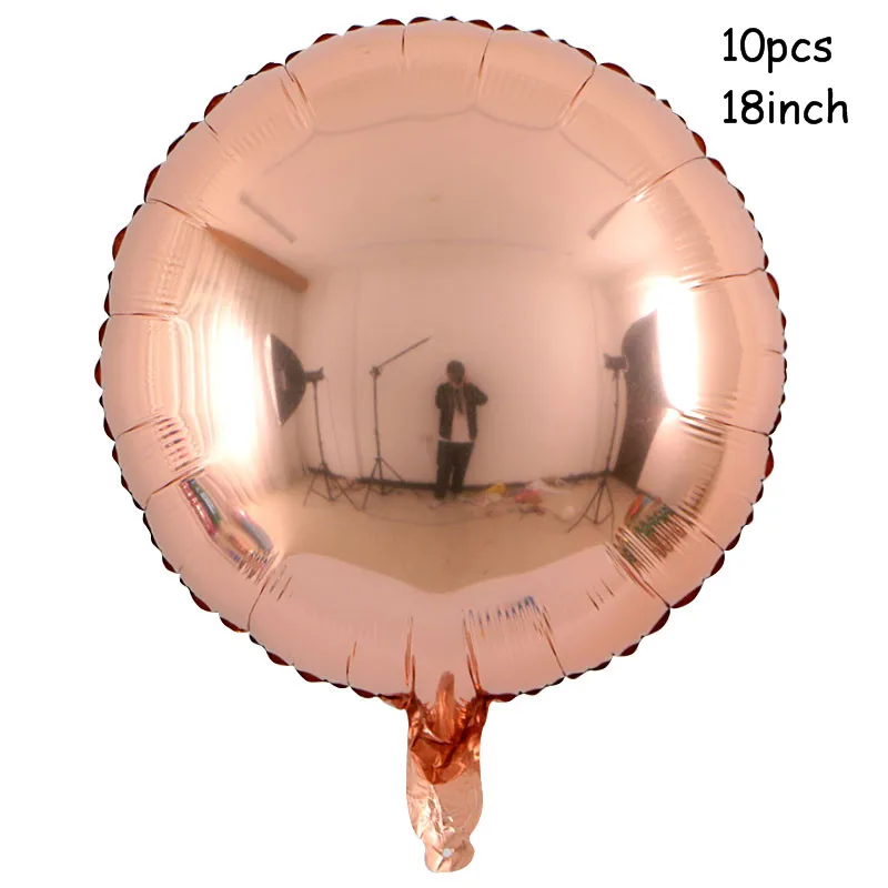 18inch round 10pcs 10 шт./лот, 18 дюймов, розовое золото, сердце, фольга, шары, свадьба, день рождения, вечеринка, декор для детского душа, принадлежности, подарки на день Святого Валентина - Цвет: 18inch round 10pcs