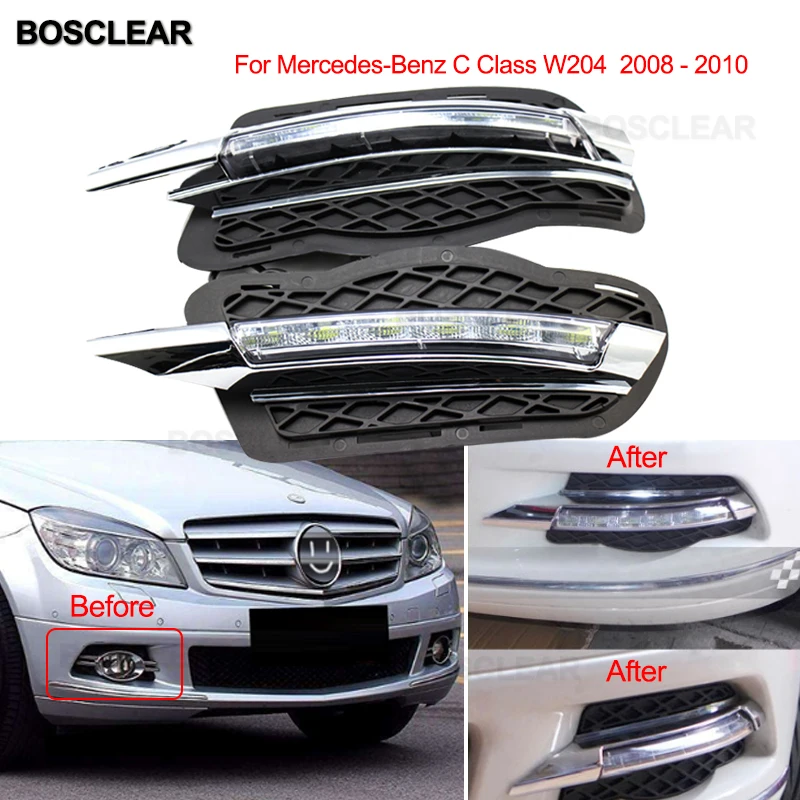2 шт. светодиодные противотуманные фары для переднего бампера Mercedes benz w204 C-Class |