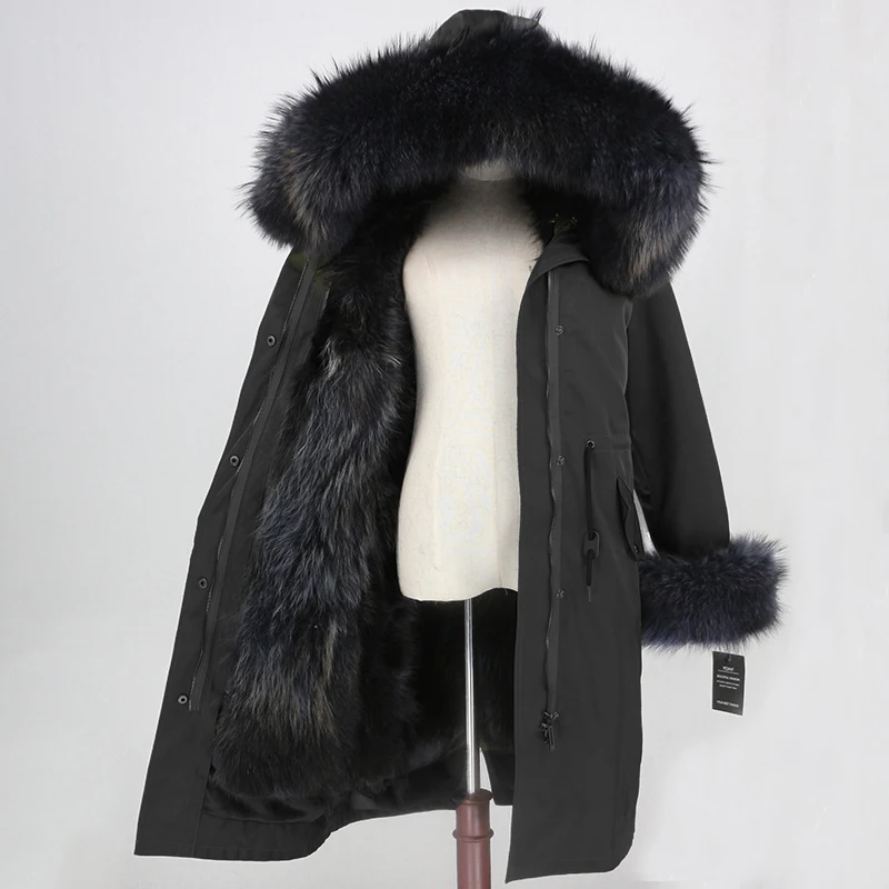 Женская длинная парка из водонепроницаемой ткани зимнее пальто со съемной