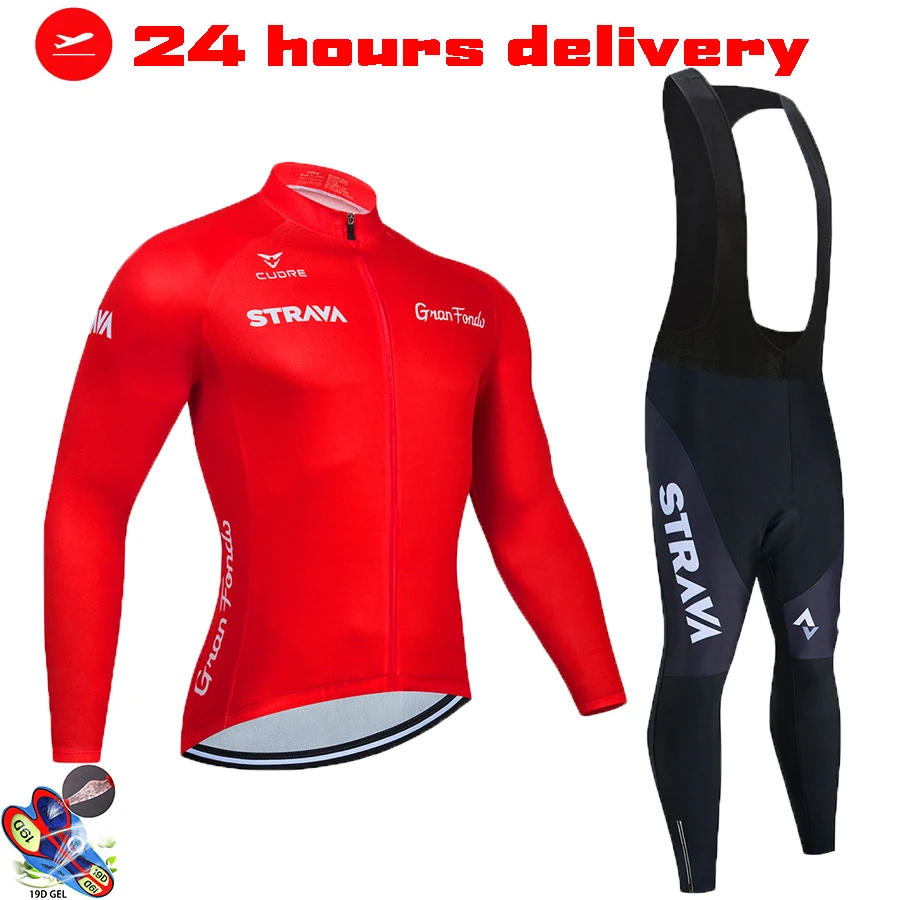 

Autumn Long Sleeve Cycling Clothing Set STRAVA Breathable Bicycle Wear Anti-sweat MTB Bike Cycling Jersey Ropa Maillot Ciclismo