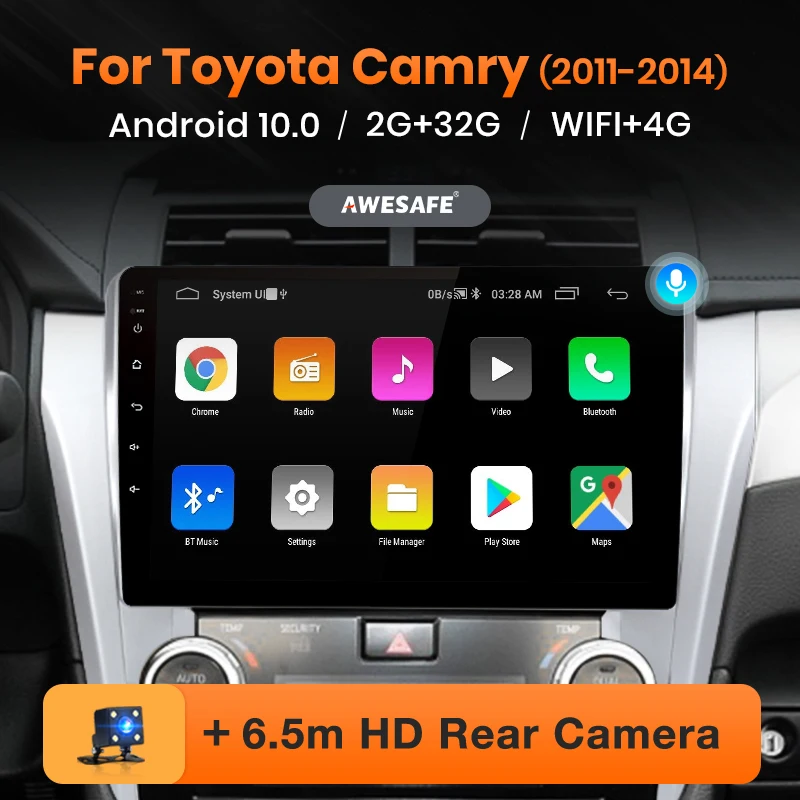 Автомагнитола AWESAFE PX9 для Toyota Camry мультимедийный видеоплеер с GPS Навигатором 2 din DVD