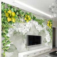 custom photo wallpaper modern beautiful idyllic flower rattan 3d wall mural living room sofa tv background wall papel de parede