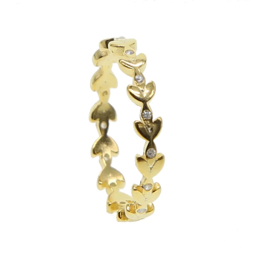 Новый дизайн маленькие изящные кольца золотого цвета с кристаллами cz для свадьбы