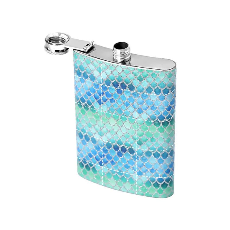 Большой размер 8 унций 304 нержавеющая сталь ликер бедра фляги Рыбная чешуя