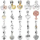 Учитель розовый кофе влюбленные Чарльз мост Прага детская обувь Подвеска бисер Серебряный Шарм подходит для браслета pandora ювелирные изделия