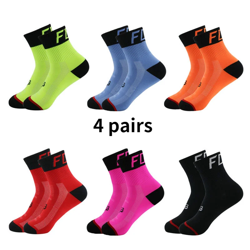

4 Pairs Outdoor Sports Bike Socks High Quality Cycling Socks Professional Socks for Running Basketball primera capa hombre