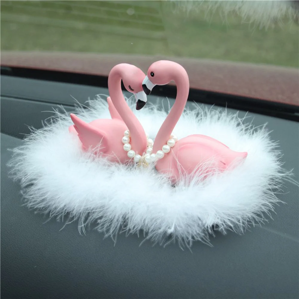 

2Pcs Car Decoration Nordic Style Love Bird Pattern Creative Interior Car Ornament (Blinking Eyes Opening and Roun