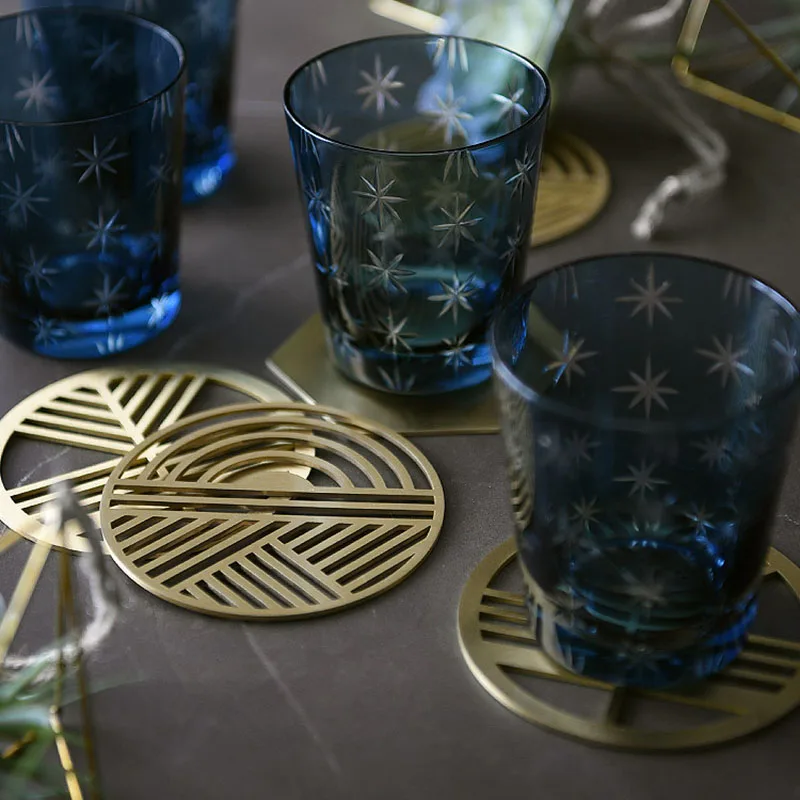 Скандинавский полый латунный коврик для чашки аксессуары стола