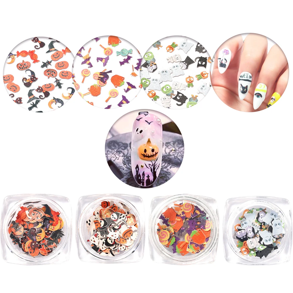 

Halloween Nail Stickers Printed Gold Leaves Sticky Nail Art Stickers