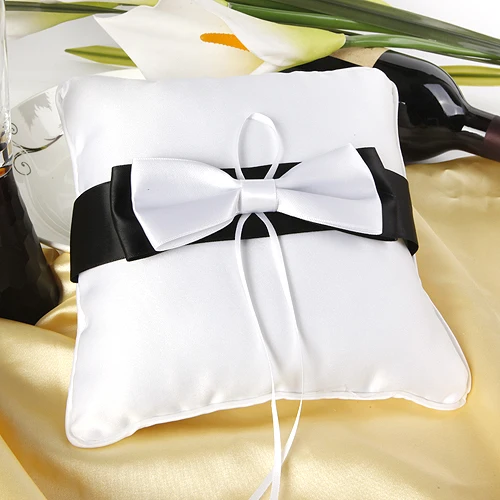 20*20 см белый цвет обручальное кольцо Подушка с черным поясом и белым