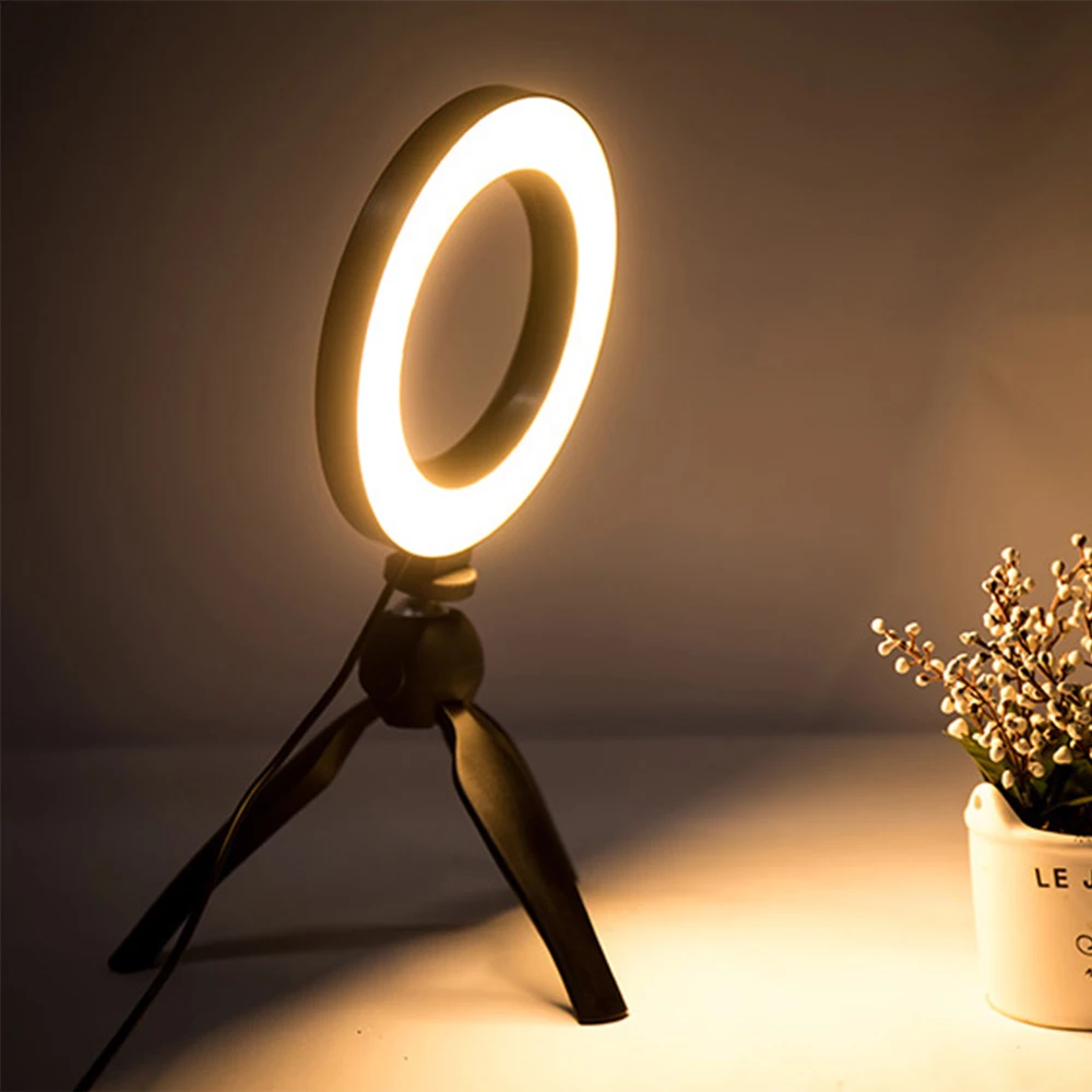 

Pop Dimmable LED Studio Camera Ring Light USB PPopo Phone Video Light Lamp With Tripods Selfie Stick Ring Table Fill Light