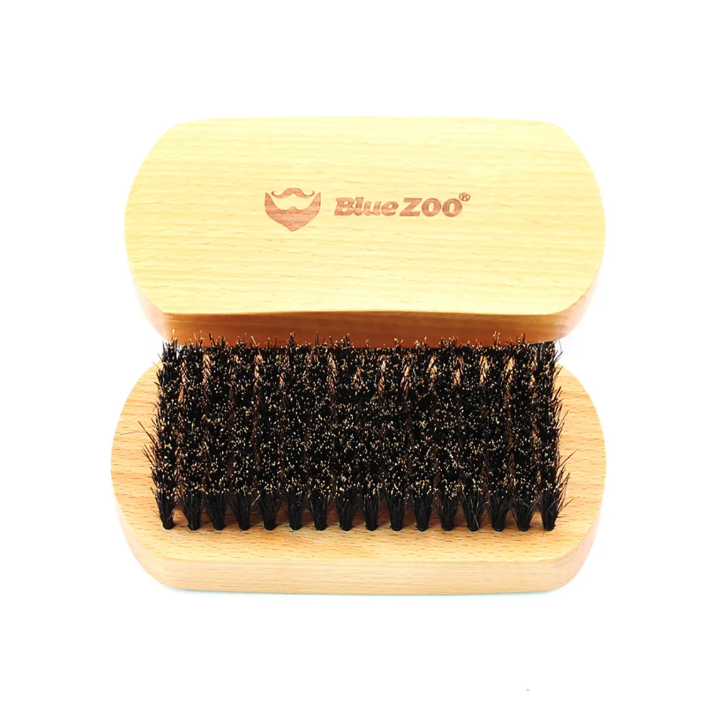 

Bluezoo Men's Care Oval Log Color Building Blocks Black Pig Zongzi Fur Animal Fur Beard Beard Brush Gift for Father