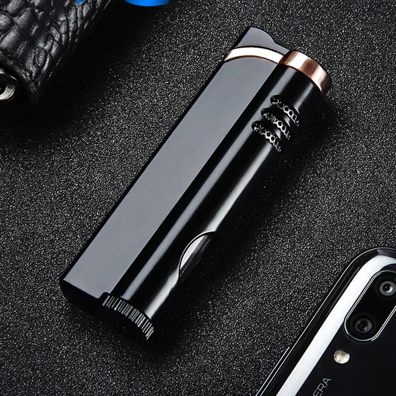Факел турбинная Зажигалка Jet Blue Fire газовая зажигалка для Сигар Зажигалка 1300 C бутан ветрозащитные зажигалки аксессуары для курения