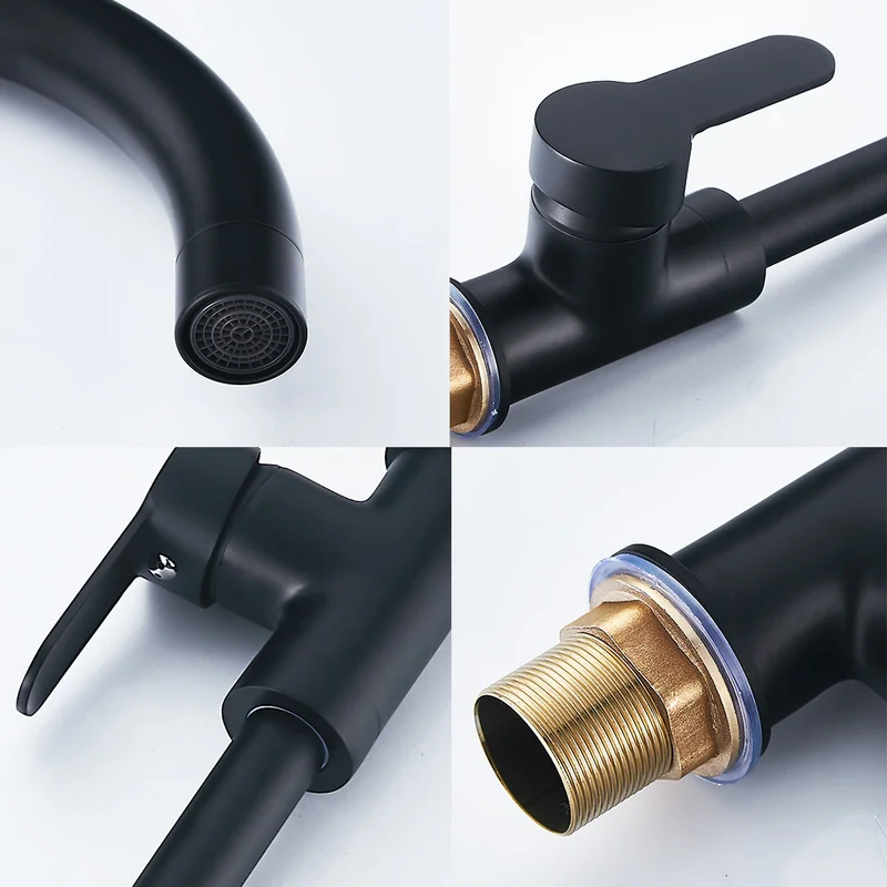 

Modern Basin Faucets Black Sink Mixer Taps Kitchen Bathroom Taps Single Lever Faucet Black Basin Mixer