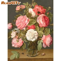 ruopoty frame painting by numbers flowers for adults diy paints kits unique gift home wall coloring by numbers