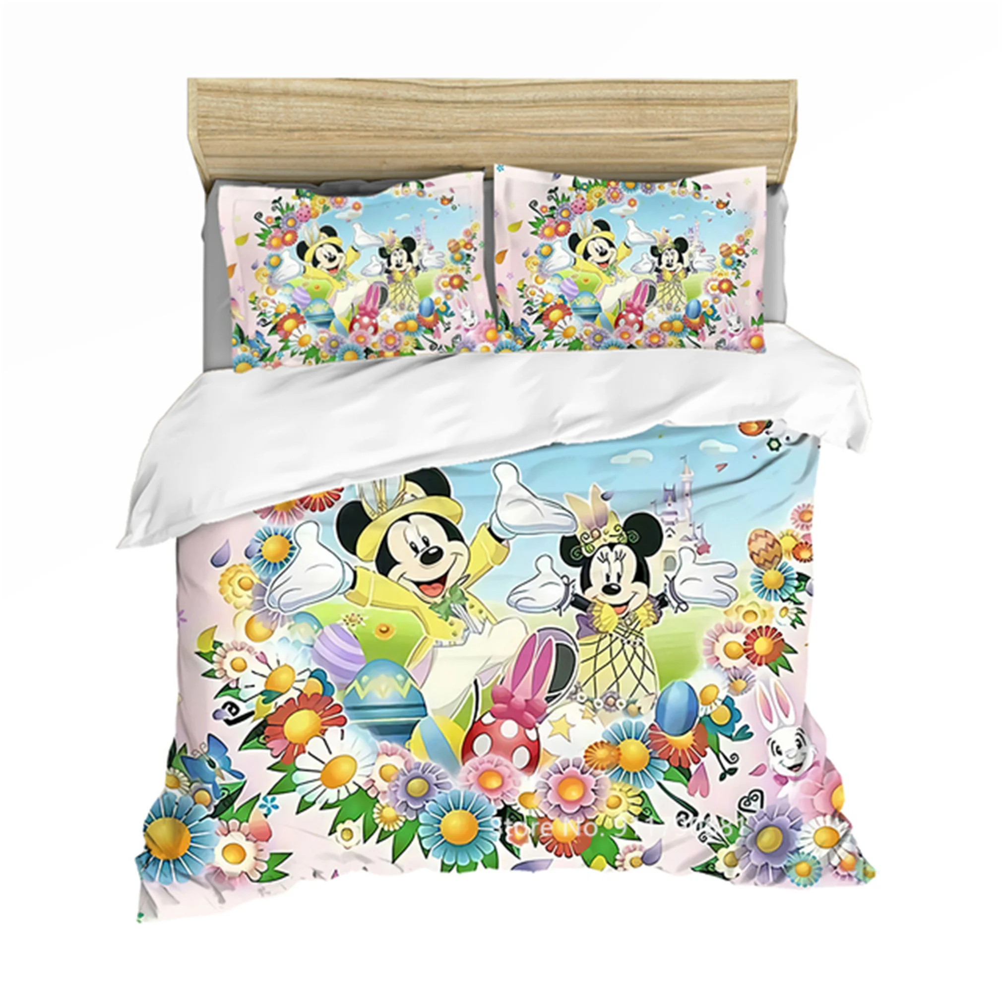 

Disney Mickey Minnie Print Bedding Home Textile Cartoon Singletons Queen King Bed Covers Pillowcases Children Boys Girls Bedroom