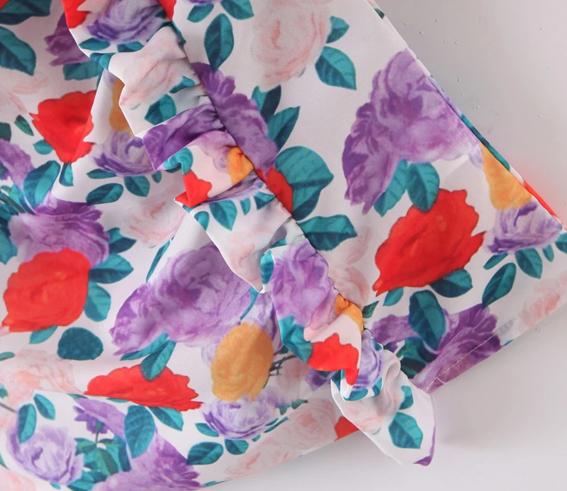 УКОРОЧЕННЫЙ ТОП во французском стиле с акварельным принтом ретро Большая