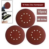 10pcs 9inch 10hole 60grits sanding disc hook and loop sand paper suitable for polished metal wood jade abrasive disc