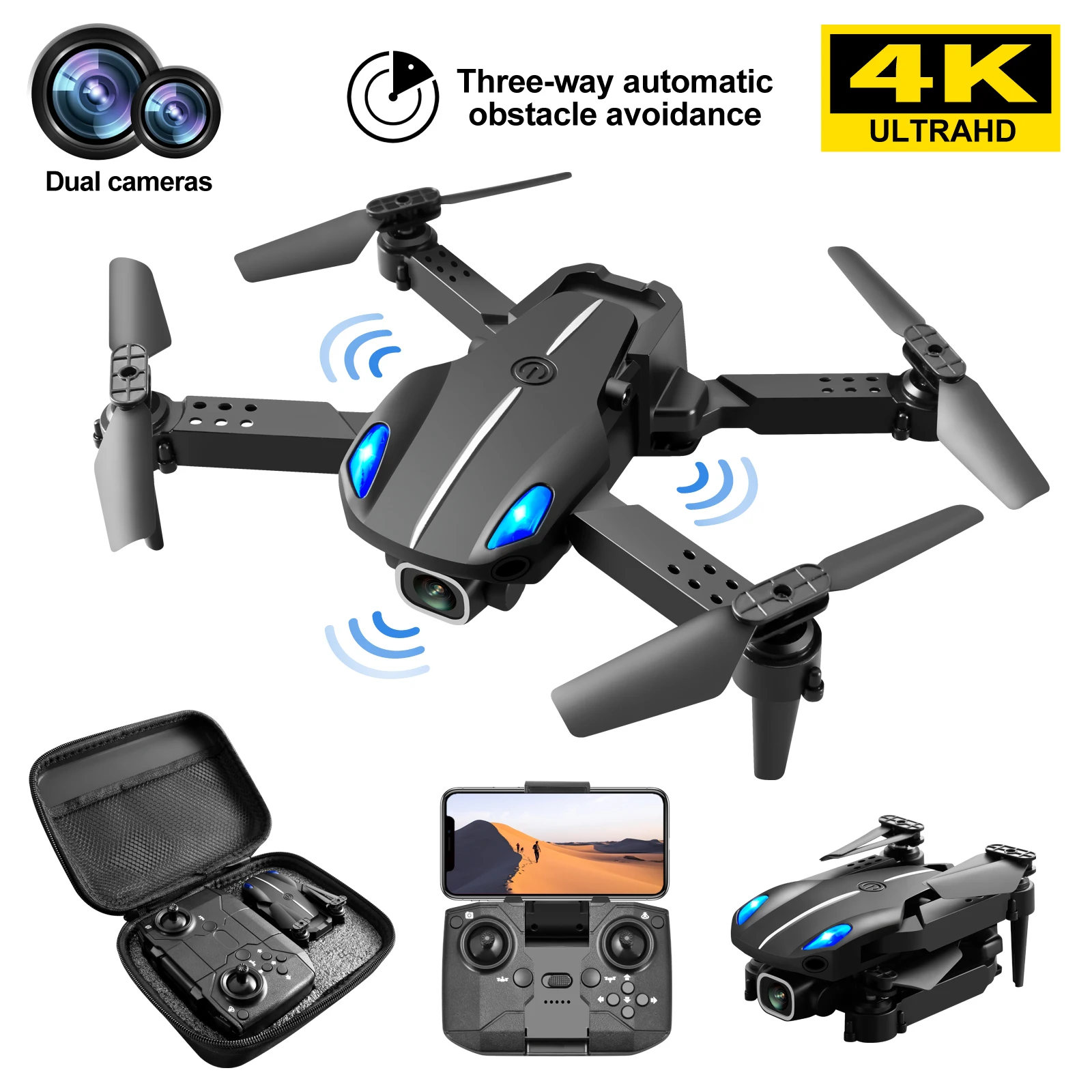 Mini Dron KY907 Pro 4K profesional HD con c&aacute;mara Dual, para evitar obst&aacute;culos cuadric&oacute;ptero, helic&oacute;ptero teledirigido, Avi&oacute;n de juguete para ni&ntilde;os, novedad de 2022-5