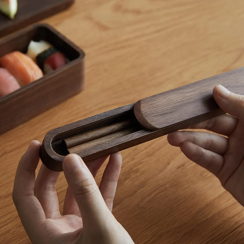 

Portable Wood Chopsticks Container High Quality Chopsticks Container For Travel Camping Reusable Carrying Box