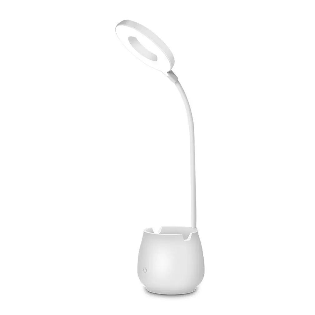 

Desk Lamp for Study Working Writing Loft Bedroom Dimmable Creative Design Flexo Light Pen Container with USB Rechargeable