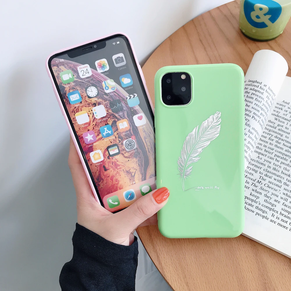Новый глянцевый мягкий чехол для iPhone X Xs XR XsMax 8Plus 8 7Plus 7 6 6s Plus 11Pro 11ProMax 11 телефона |