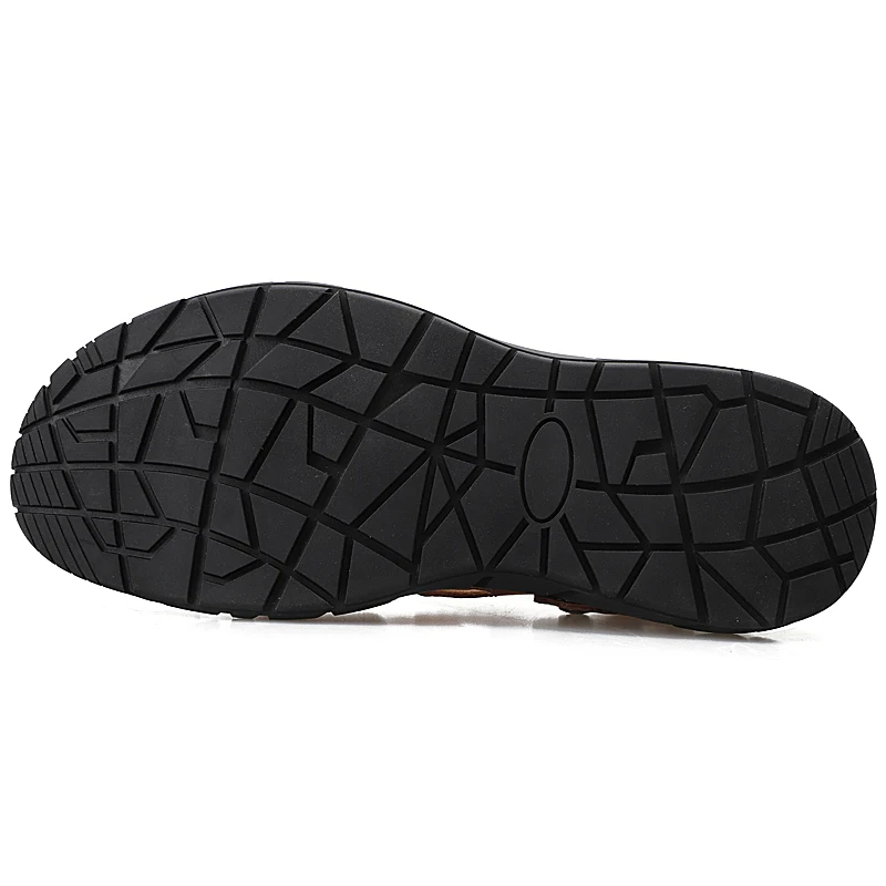 VRYHEID Summer New Genuine Leather Men Sandals Handmade Breathable Casual Flats Shoes Slip On Walking Big Size 38-50 | Обувь
