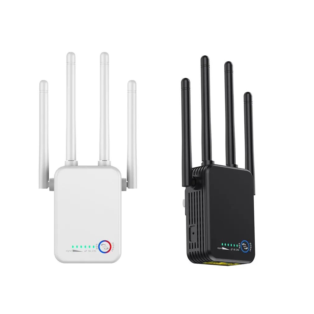 

Wireless Router's Wifi Repeater 1200Mbps Dual-Band 2.4/5G 4Antenna Wi-Fi Range Extender Signal Home Networking