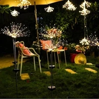 2pcs solar led garden lights outdoor solar light dandelion fireworks ornaments lawn decor lamp for garden holiday lighting