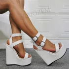 Босоножки BERZIMER женские на платформе и высоком каблуке, из искусственной кожи, с ремешками, большие размеры 43, 44, 50, 52