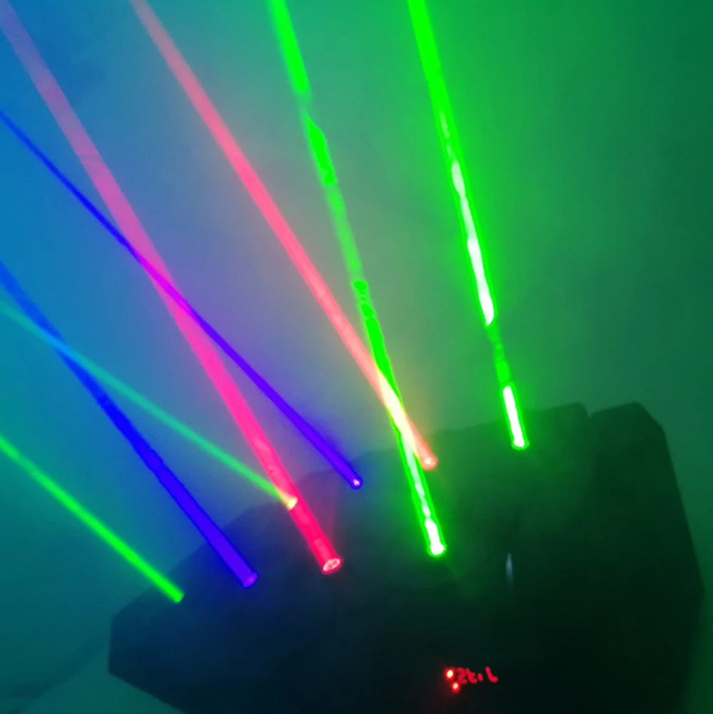Цветная (RGB полный Цвет лазерный светильник DMX512 паук s профессиональные лазерные