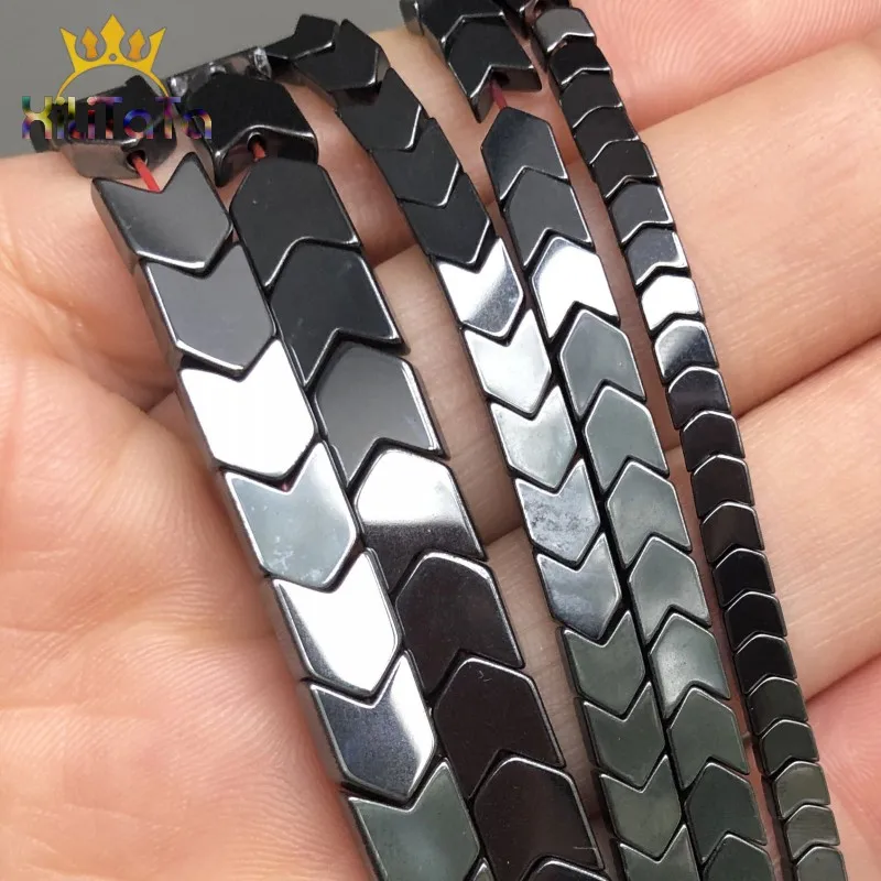 V-образные черные гематитовые камни бусины со стрелками бусины-разделители