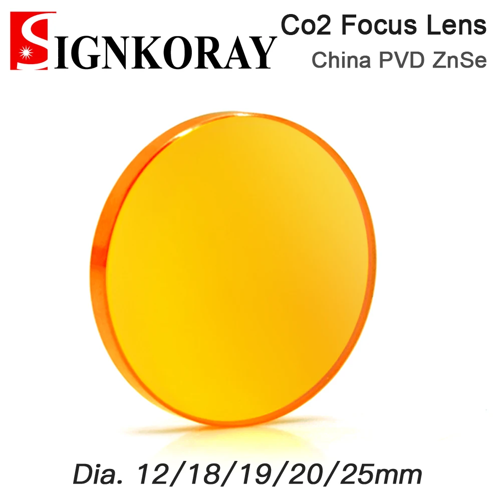 

SignKoray China Co2 Laser ZnSe Focus Lens Dia.12 18 19.05 20mm FL38.1-127mm 1.5 - 4" for Laser Engraving Cutting Machine