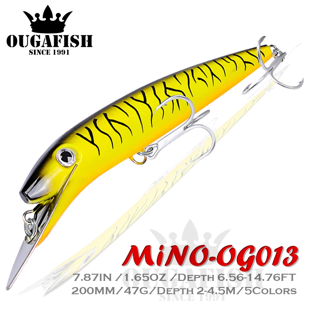

Minnow Fishing Lure Weights 47g Cocked Plate Floating Depth 2-4.5m Bait Whopper Trolling Casting Bait Pesca Sea Pike Fish Tackle